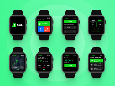 Fitness Tracker Apple Watch App apple watch fitness tracker health it healthcare hiking ios lifestyle product product design swimming ui ui design ux ux design ux research visual design walking wearables workout
