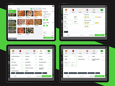 Food Ordering and Customizing App for a Restaurant POS System clean design digital product design food ordering ios modern pizza pizza customization point of sale pos product product design prototyping ui ui design ux design visual design wireframing