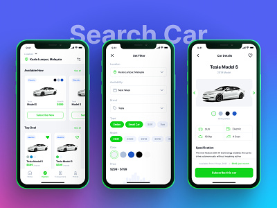 Car Rental and Subscription App - Search Car car car business car leasing car rental car subscription ios product product design prototyping transportation ui ui design user experience user interface user research user testing ux design wireframing