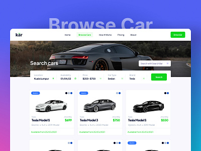 Car Rental and Subscription App - Browse Cars