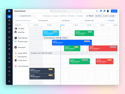 Management SaaS Scheduling and Dispatching UI