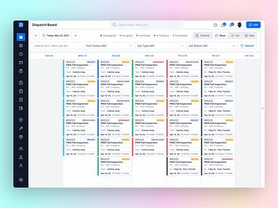 Management SaaS Software Weekly Task View UI crm dispatching hr staffing on demand service product product design project management saas scheduling task management ui ux design week