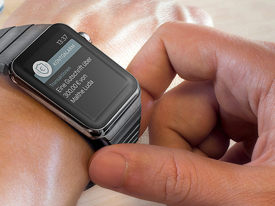 kontoalarm - Apple Watch, its true. apple banking clean deisgn smart user interface watch