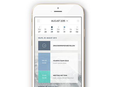 Concept for an Calendar app calendar colorful dashboard design easy flat ios minimal simple task to do