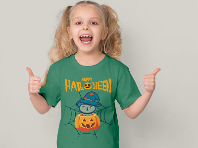 An Unique T-Shirt Design For Halloween. branding catshirts design graphic design halloween halloween2022 halloweenfun happyhalloween illustration kidstshirts pumkin tshirts tshirtslovers vector
