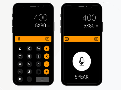 Voice automated calculator app graphic design ui