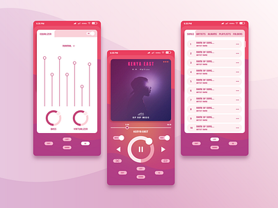 MusicApp app design flat illustration ui ux vector