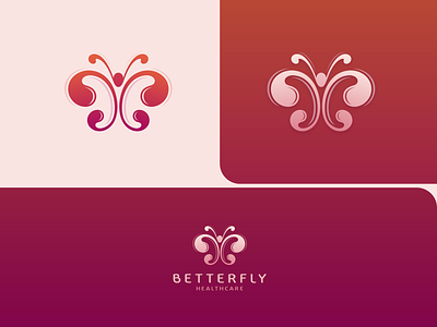 Better-Fly butterfly design flat healthcare icon illustration logo minimal vector