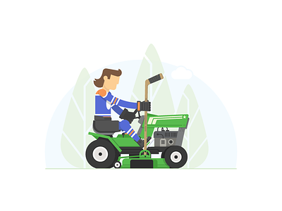Grass Goons grass hockey illustrator lawn care vector web