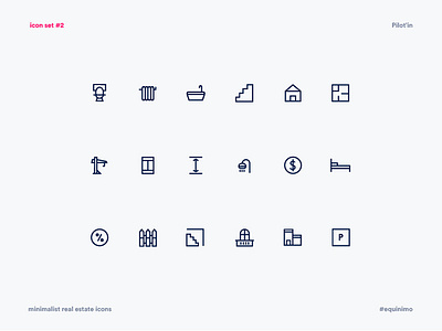 Real estate lineal icon set