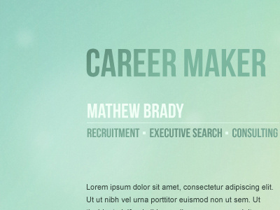 Career maker background color gradients green minimalism webdesign