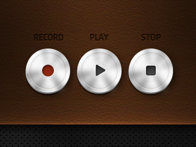 Player interface icons button icon icons leather play player record stop texture ui