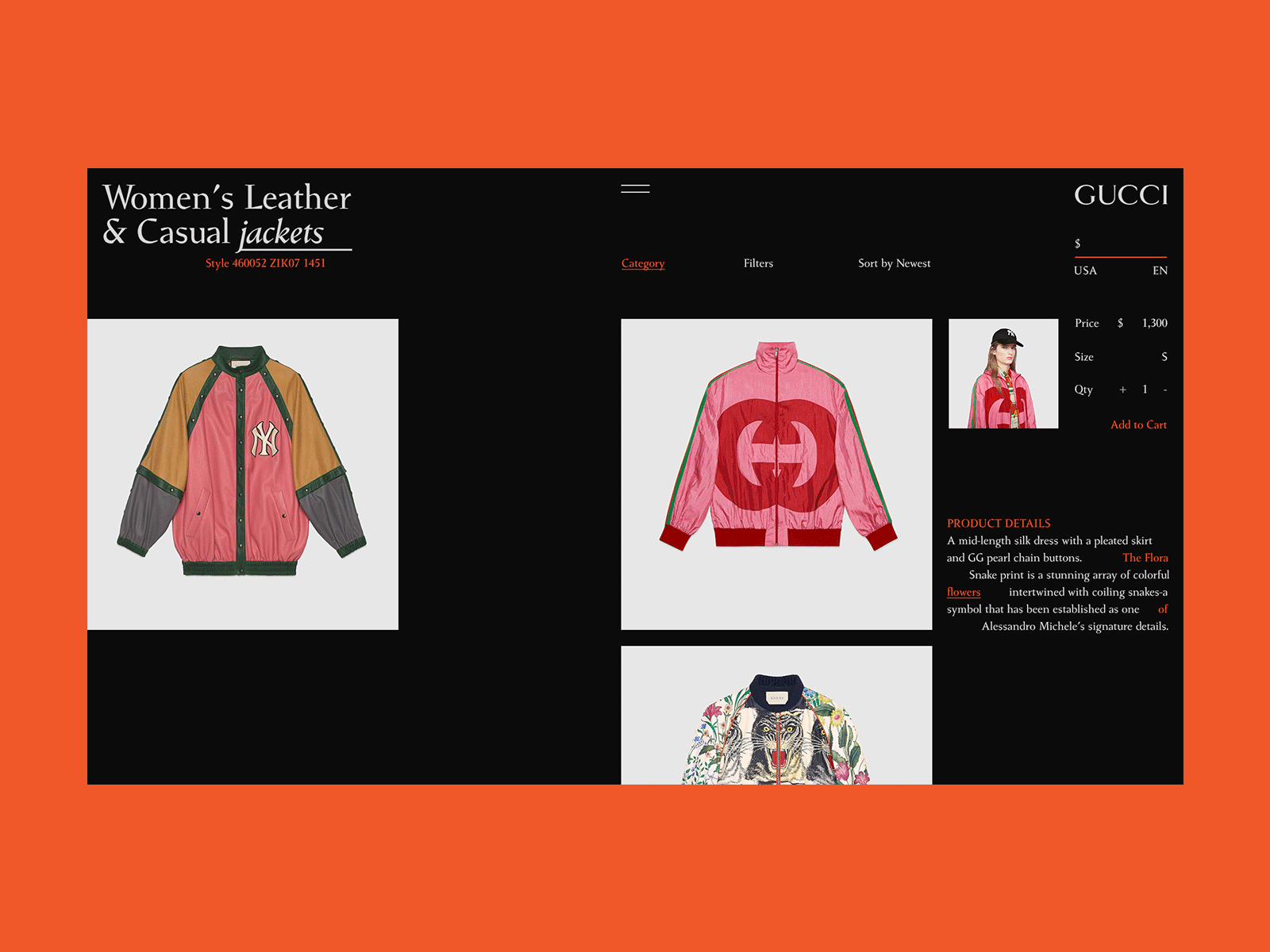 Gucci eCommerce by Denis Avramenko for Adencys on Dribbble