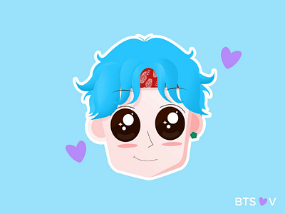 V ( BTS MEMBER) bts character character design design digital painting dribbble flat illustration