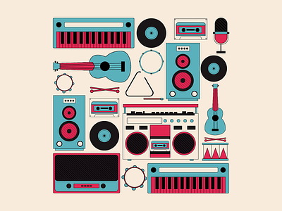 Daily Objects - Music design dribbble illustration minimal music vector