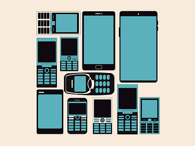 Phones design digital painting dribbble flat illustration