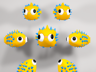 Oops!!! 3ddesign character character design cinema4d cute design fish illustration