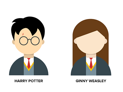 Harry Potter and Ginny Weasley adobe illustrator design fantasy flat ginny weasley harry potter illustration magic vector