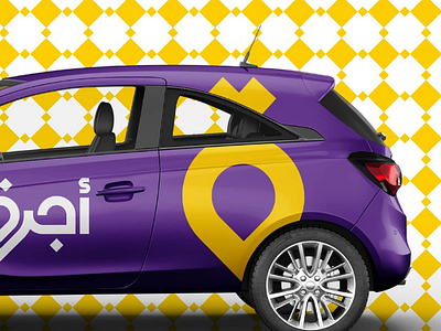 Ojrah - Car concept branding car logo taxi transport violent yellow