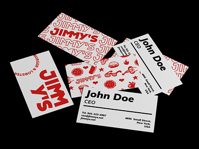 Jimmy's - Burger & lobster (3) behance brand branding design dribbble food logo logotype red visual design visual identity