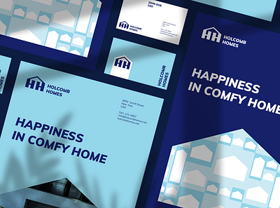 Holcomb Homes logo & brand identity behance blue brand branding design dribbble logo logotype real estate realestate visual identity