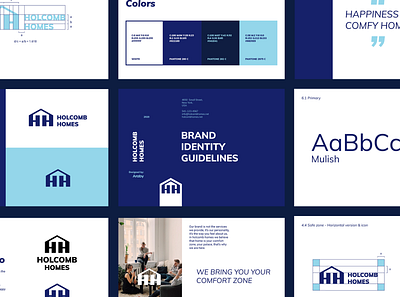 Holcomb Homes logo & brand identity behance blue brand branding design dribbble logo logotype real estate realestate visual identity