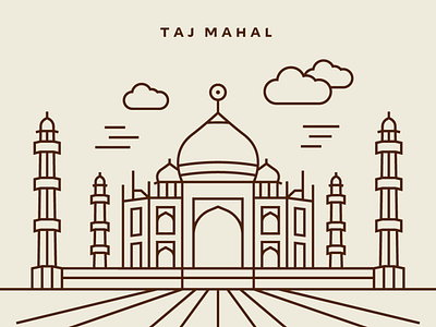 TAJ MAHAL - Line illustration