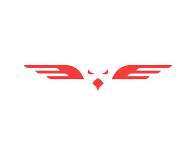 Redeye bird dribbble eye face logo red security wings