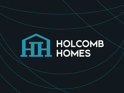 Holcomb Homes blue home housing logo mortgage real estate