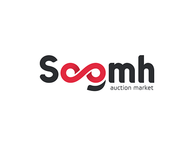 Soomh - auction market auction classified dribbble logo logotype market red