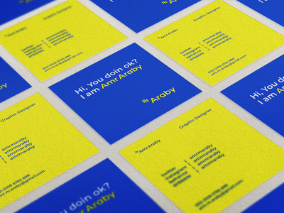 AmrAraby - Business card behance blue brand branding business card design dribbble illustration logo logotype selfbranding yellow