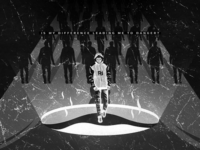 IS MY DIFFERENCE LEADING ME TO DANGER? behance black black white danger dark design dribbble illustration light white