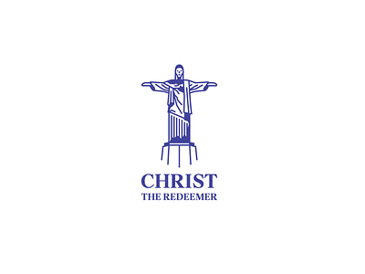 Christ The Redeemer behance blue design dribbble icon illustration line type typography vector