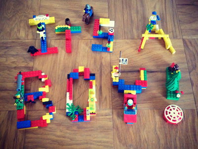 It's A Boy! announcement baby boy creative lego legos type