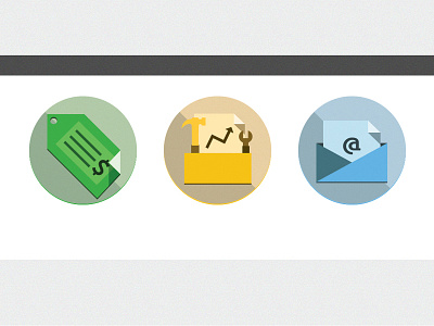 Final Icons contact design features flat icons pricing web