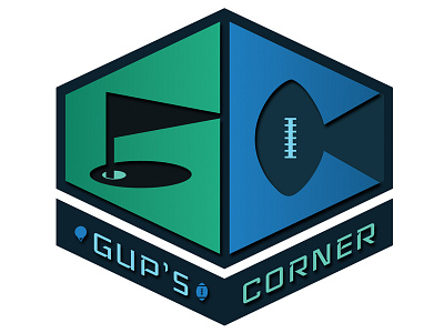 Gup's Corner Logo football golf logo