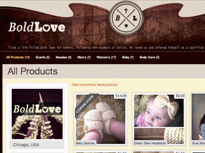 BoldLove branding knitting logo store web