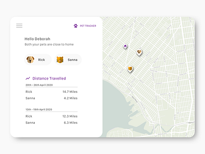 Daily UI 020 - Location Tracking cat dog location tracker pet