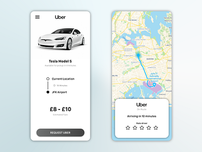 Daily UI 029 - Map map ride hailing tesla uber