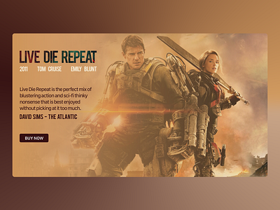 Daily UI 039 - Review emily blunt live die repeat movie tom cruise