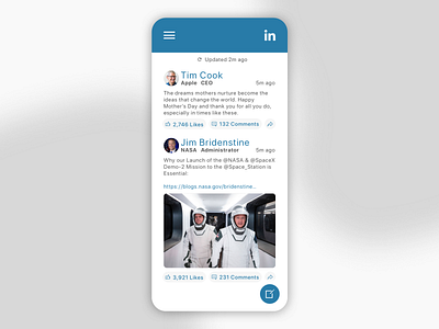 Daily UI 047 - Activity Feed activity feed linkedin social