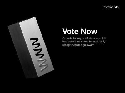 I'm Nominated! Please Vote award awwwards design portfolio portfolio design portfolio site