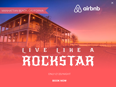 Daily UI 016 - Pop Up airbnb california manhattan beach pop up rockstar