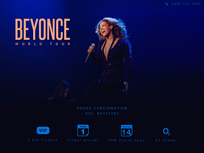 Daily UI 017 - Email Confirmation beyonce concert email confirmation ticket
