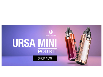 Vape Kit Homepage Banner design graphic design product typography website banner