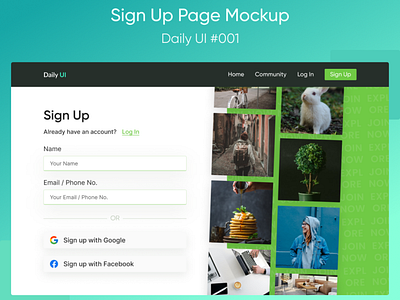 Daily UI #001 - Sign Up Page design graphic design signup page ui web web design web page website