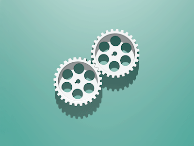 Animated gears -Processing icon cinema 4d flat gear icon processing
