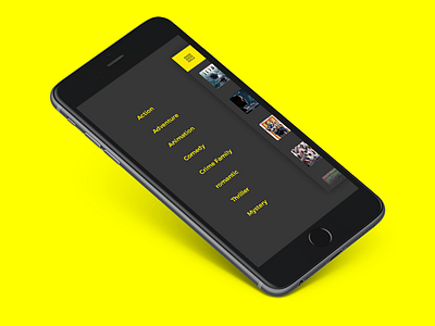 menu Screen Movie app app appdesign design menu movie ui ux