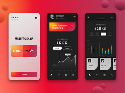 Deem Invest app design invest mobile money trading ui ux