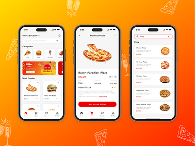 Pizza Club design food order mobile food ordering app pizza pizza app pizza delivery pizza ordering app uiux